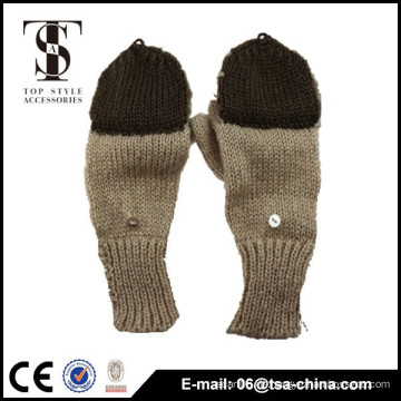 Lange fingerless Jacquard Strickhandschuh, anpassen Strickhandschuhe